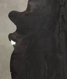 Solid Black Cowhide Rug #B1933