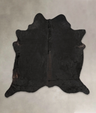 Solid Black Cowhide Rug #B1934