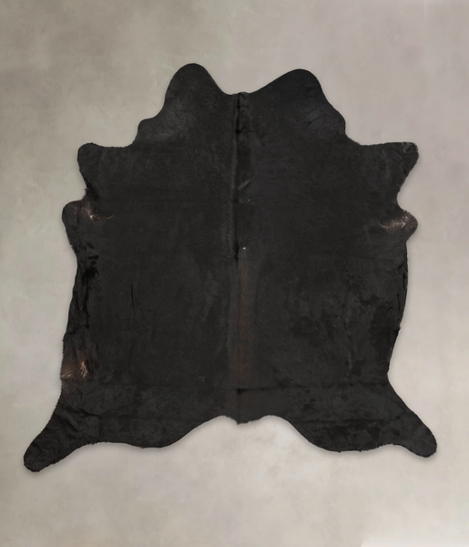 Solid Black Cowhide Rug #B1934