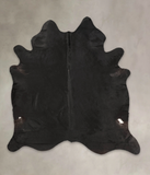 Solid Black Cowhide Rug #B1944