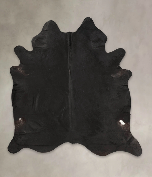 Solid Black Cowhide Rug #B1944