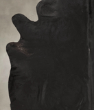 Solid Black Cowhide Rug #B1944