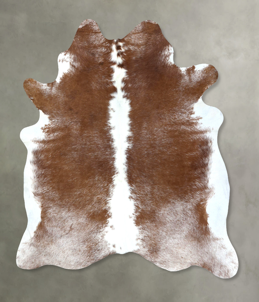 Brown and White Cowhide Rug #B19572