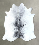 Salt and Pepper Black Cowhide Rug #B19750