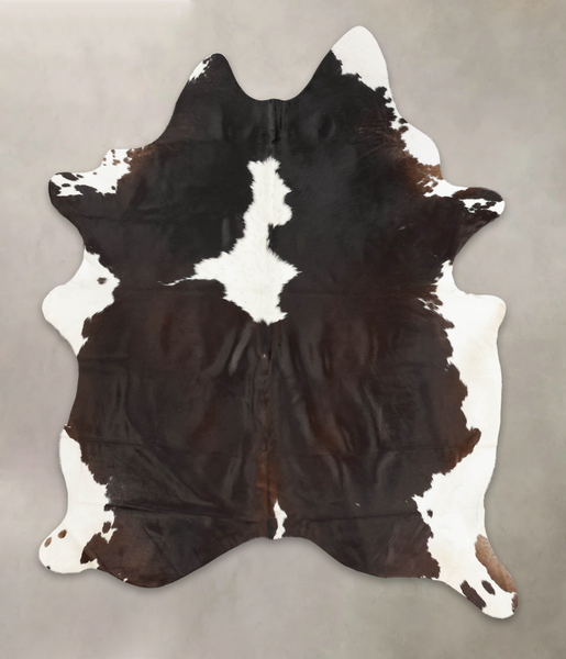 Chocolate and White Cowhide Rug #B2010