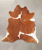 Brown and White Cowhide Rug #B2014