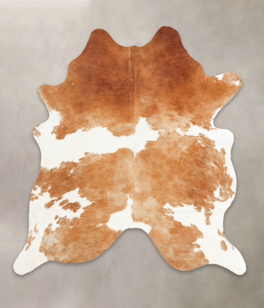 Brown and White Cowhide Rug #B2015
