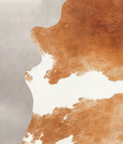 Brown and White Cowhide Rug #B2015