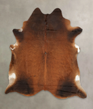 Brown with Red Cowhide Rug #B2042