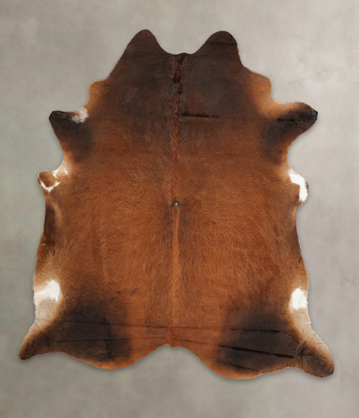 Brown with Red Cowhide Rug #B2042