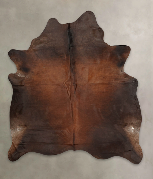 Brown with Red Cowhide Rug #B2045