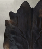 Solid Black Cowhide Rug #B20503