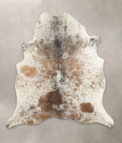 Salt and Pepper Brown Cowhide Rug #B2054