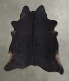 Solid Black Cowhide Rug #B20618
