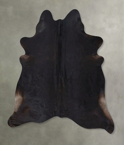 Solid Black Cowhide Rug #B20618