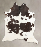 Chocolate and White Cowhide Rug #B2075