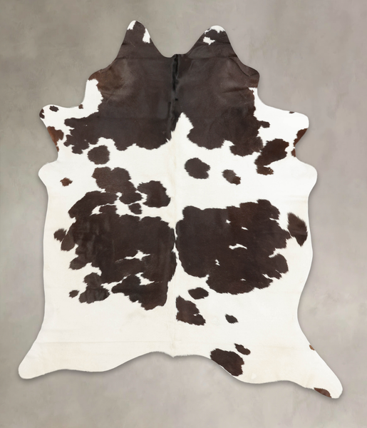 Chocolate and White Cowhide Rug #B2075