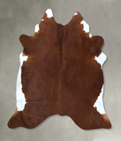 Brown and White Regular Cowhide Rug #B20768