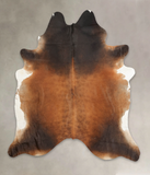 Brown with Red Cowhide Rug #B2100