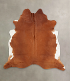 Brown and White Regular Cowhide Rug #B2103