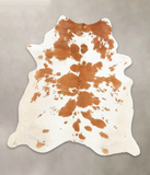 Brown and White Cowhide Rug #B2113