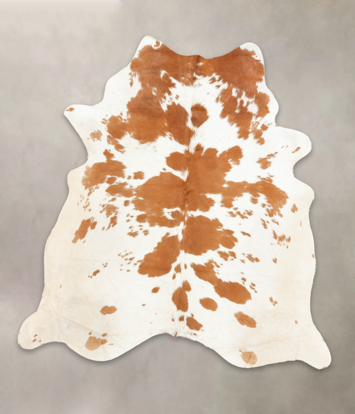 Brown and White Cowhide Rug #B2113