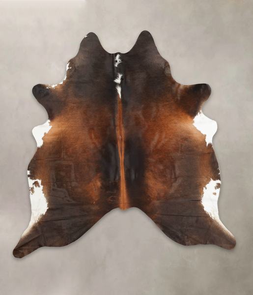 Chocolate and White Cowhide Rug #B2117