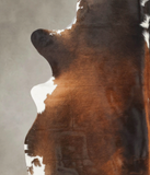 Chocolate and White Cowhide Rug #B2117