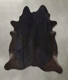 Solid Black Cowhide Rug #B21178