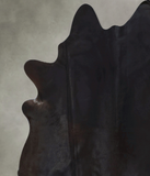 Solid Black Cowhide Rug #B21178