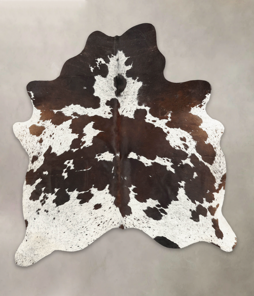 Chocolate and White Cowhide Rug #B2119