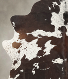 Chocolate and White Cowhide Rug #B2119