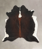 Chocolate and White Cowhide Rug #B2120