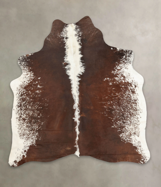 Chocolate and White Cowhide Rug #B2121