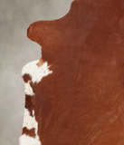 Brown and White Regular Cowhide Rug #B2130