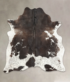 Chocolate and White Cowhide Rug #B2156