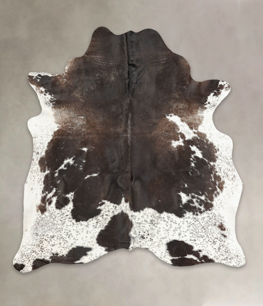 Chocolate and White Cowhide Rug #B2156