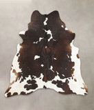 Chocolate and White Cowhide Rug #B2160