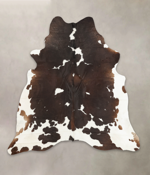 Chocolate and White Cowhide Rug #B2160