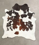 Chocolate and White Cowhide Rug #B2161
