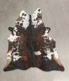 Salt and Pepper Brown Cowhide Rug #B2165