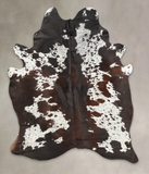 Chocolate and White Cowhide Rug #B2167