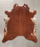 Brown and White Regular Cowhide Rug #B2179