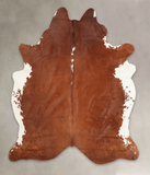 Brown and White Regular Cowhide Rug #B2191