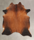 Brown with Red Cowhide Rug #B2197