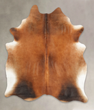 Brown with Red Cowhide Rug #B2212