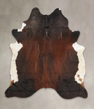 Chocolate and White Cowhide Rug #B2214