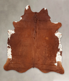 Brown and White Regular Cowhide Rug #B2218