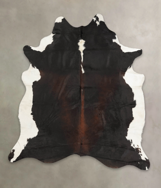 Chocolate and White Cowhide Rug #B2266
