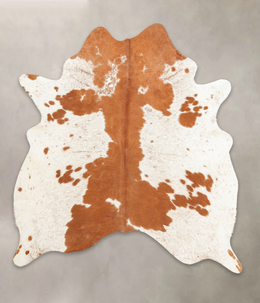 Brown and White Cowhide Rug #B2275